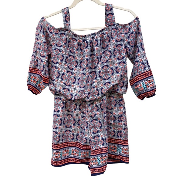 Michelle Cold Shoulder Romper Shorts - Picture 1 of 4